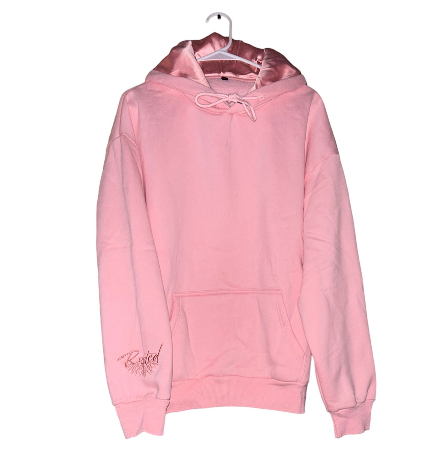 Light Pink Satin-Lined Hoodie