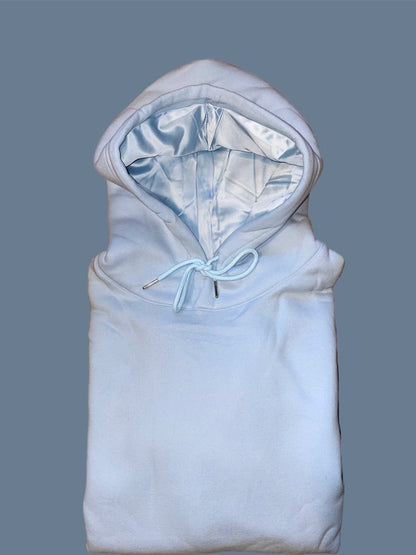 Light Blue Satin-Lined Hoodie