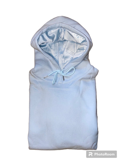 Light Blue Satin-Lined Hoodie